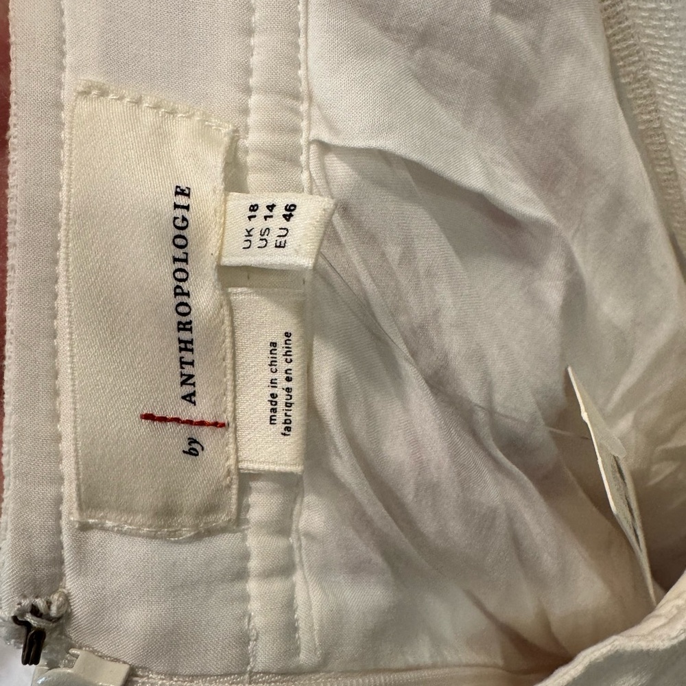 Anthropologie White and Red Halter A-line Midi Dress - Picture 4 of 7